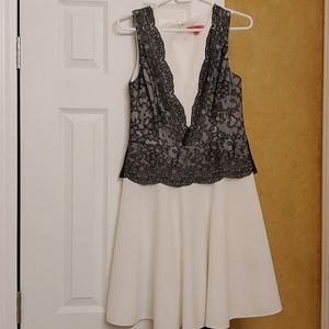 Betsy Johnson Lace Peplum flared dress